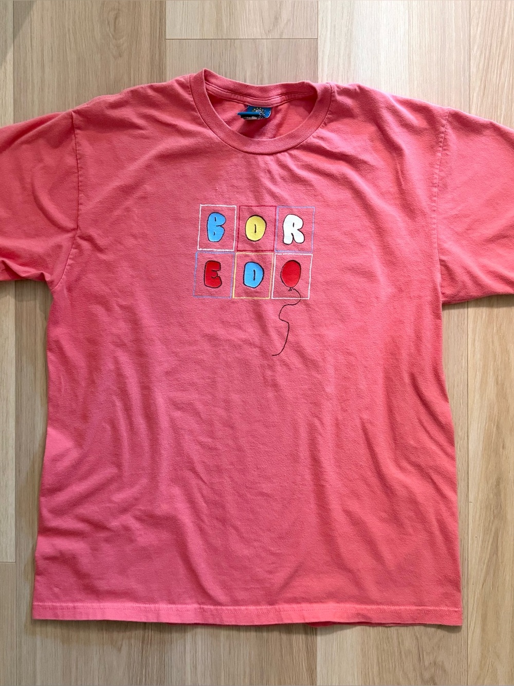 Vintage Teenage Bored Clown Graphic T-Shirt Pink Oversized Art Tee Y2K Indie